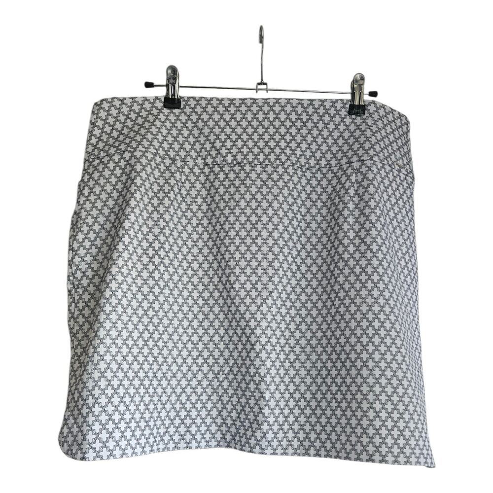 S. C. & Co. Skort XXL Black White Geometric Front Pockets Lined Stretch